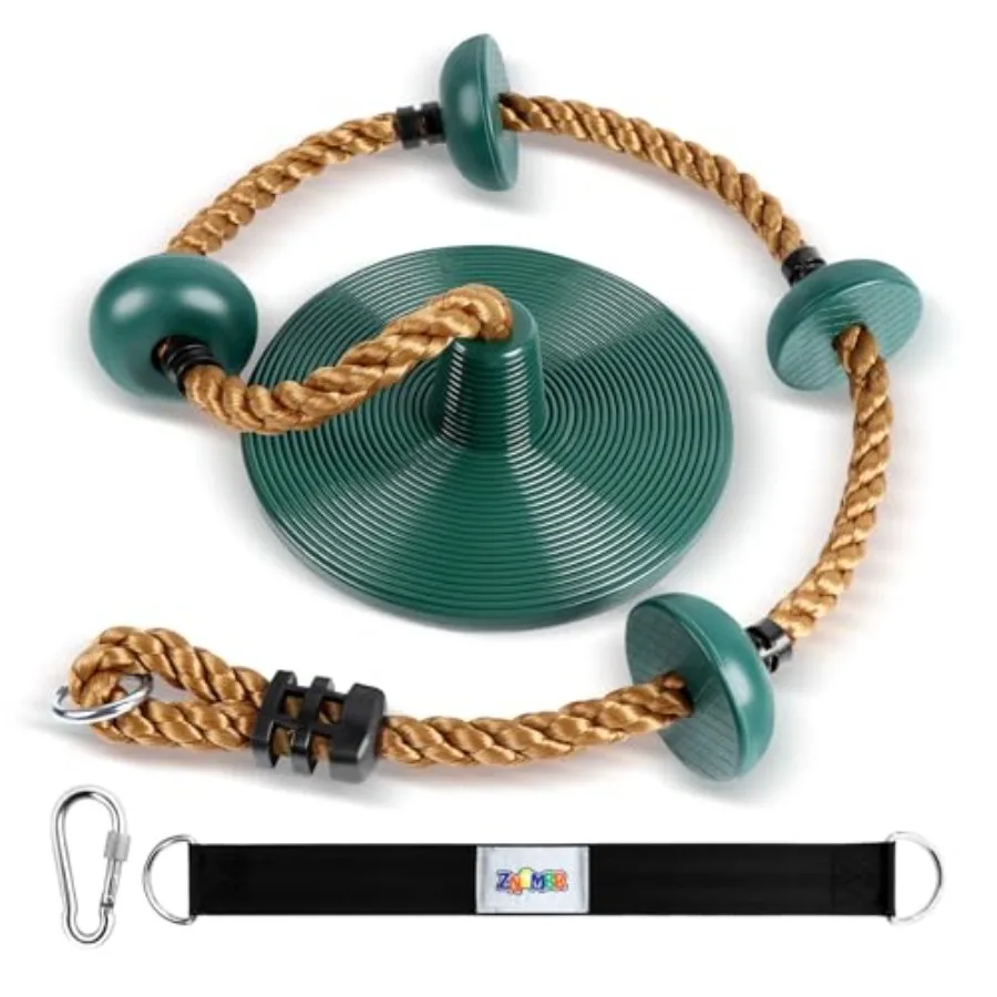 Climbing Rope with Platforms and Disc Swing Seat Set Playground Accories Including Bonus Hanging Strap and Carabiner Tree Swing
Climbing Rope with Platforms and Disc Swing Seat Set Playground Accories Including Bonus Hanging Strap and Carabiner Tree Swing