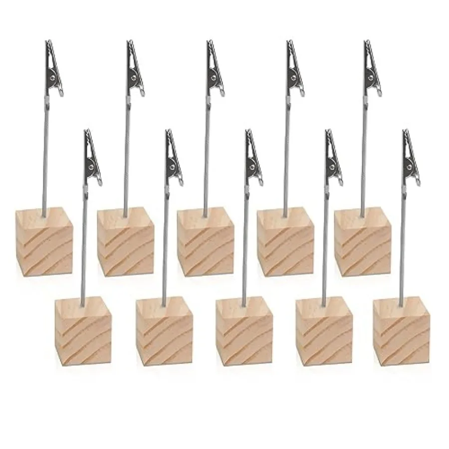 10 PCS Wooden Memo Clips Holder Table Numbers Place Card Holders Lightweight Wood Cube Base, Memo Photo Picture Paper Note Clip
10 PCS Wooden Memo Clips Holder Table Numbers Place Card Holders Lightweight Wood Cube Base, Memo Photo Picture Paper Note Clip