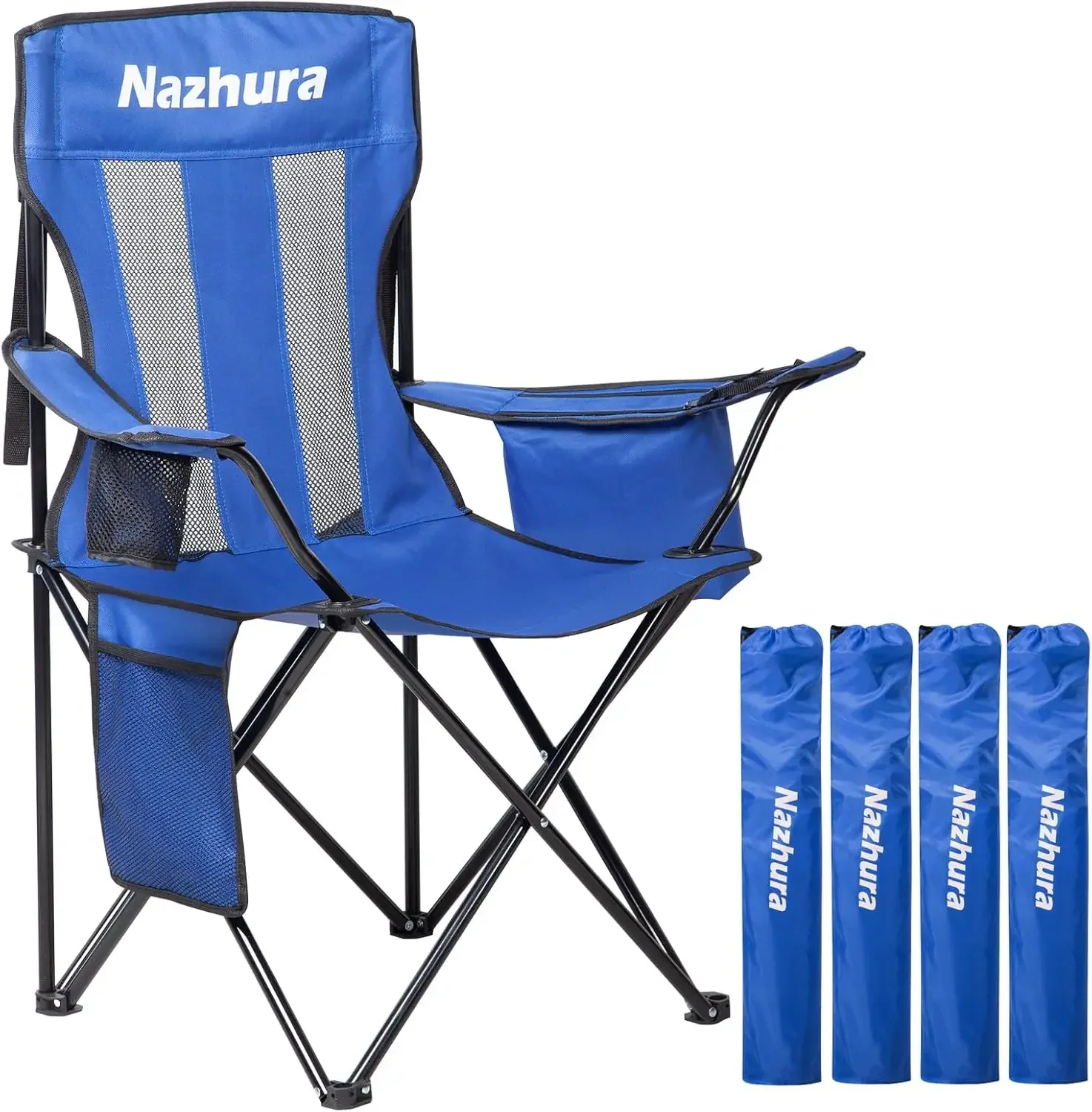 Nazhura 4 Pack Outdoor Camping Chairs Folding/Foldable/Portable with Cooler Pouch, Mesh Backrest and Cup Holder Pocket(4 Pack)
Nazhura 4 Pack Outdoor Camping Chairs Folding/Foldable/Portable with Cooler Pouch, Mesh Backrest and Cup Holder Pocket(4 Pack)