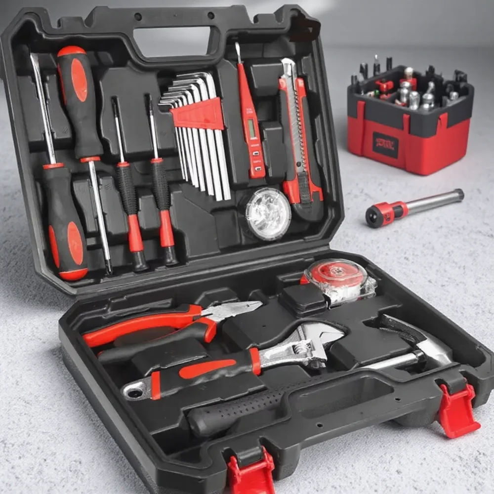 108Pcs Tool Set Combination Screwdriver and Wrench for Auto Repair and Household Use Handy Tool Box