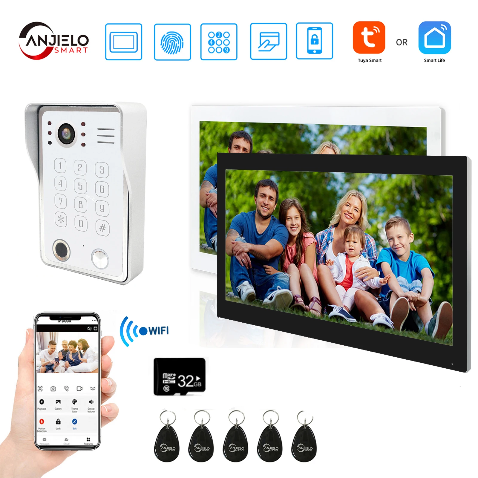 Tuya 7/10 Inch Video Intercom White screen Touch Screen with Wired Doorbell 2mp 148° APP Password Fingerprint Card Swipe Monitor
Tuya 7/10 Inch Video Intercom White screen Touch Screen with Wired Doorbell 2mp 148° APP Password Fingerprint Card Swipe Monitor