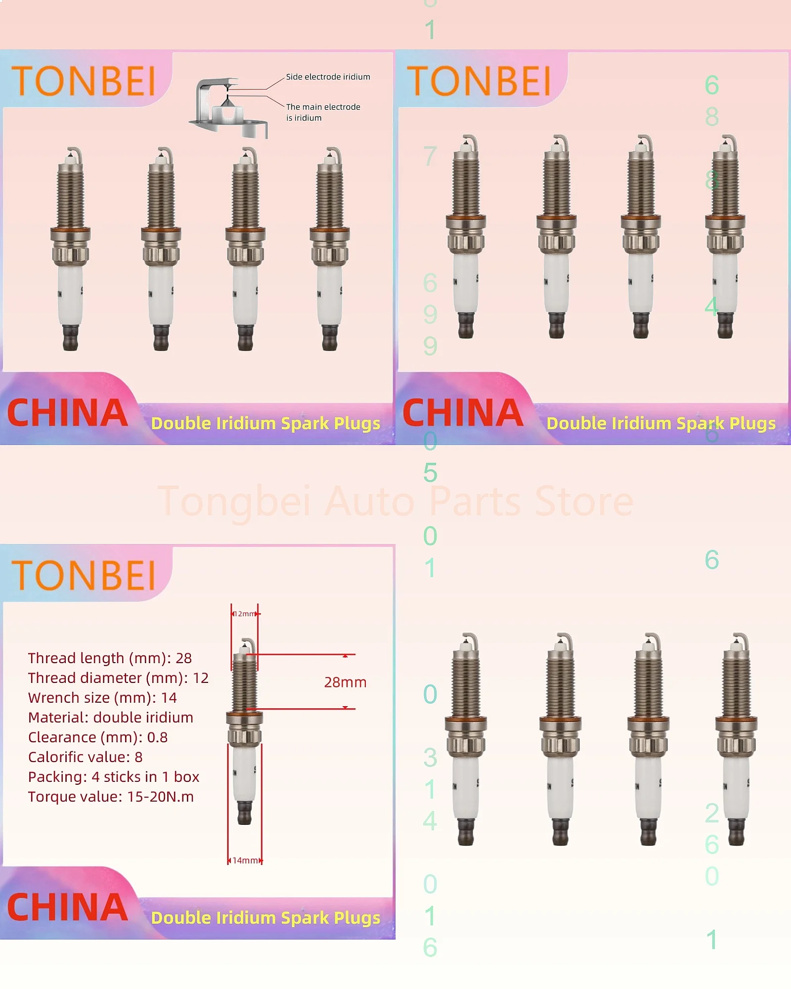For Peugeot 301 1.2T Double Iridium Spark Plugs High Performance Auto Parts
For Peugeot 301 1.2T Double Iridium Spark Plugs High Performance Auto Parts