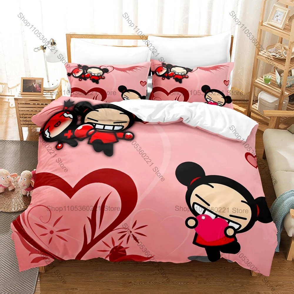 Kawaii Pucca Character Print Duvet Cover + 2 Pillowcases, Cozy Microfiber Bedding Set Perfect as Surprise Gift Anime Enthusiasts
Kawaii Pucca Character Print Duvet Cover + 2 Pillowcases, Cozy Microfiber Bedding Set Perfect as Surprise Gift Anime Enthusiasts