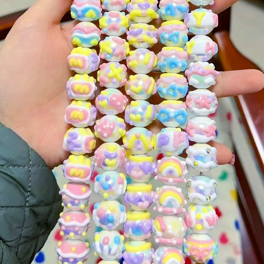 New Arrival Colorful Round White Base Cream Beads Ornament Mix Glitter Handmade Beads DIY Charms for Jewelry Material Blingbling
New Arrival Colorful Round White Base Cream Beads Ornament Mix Glitter Handmade Beads DIY Charms for Jewelry Material Blingbling