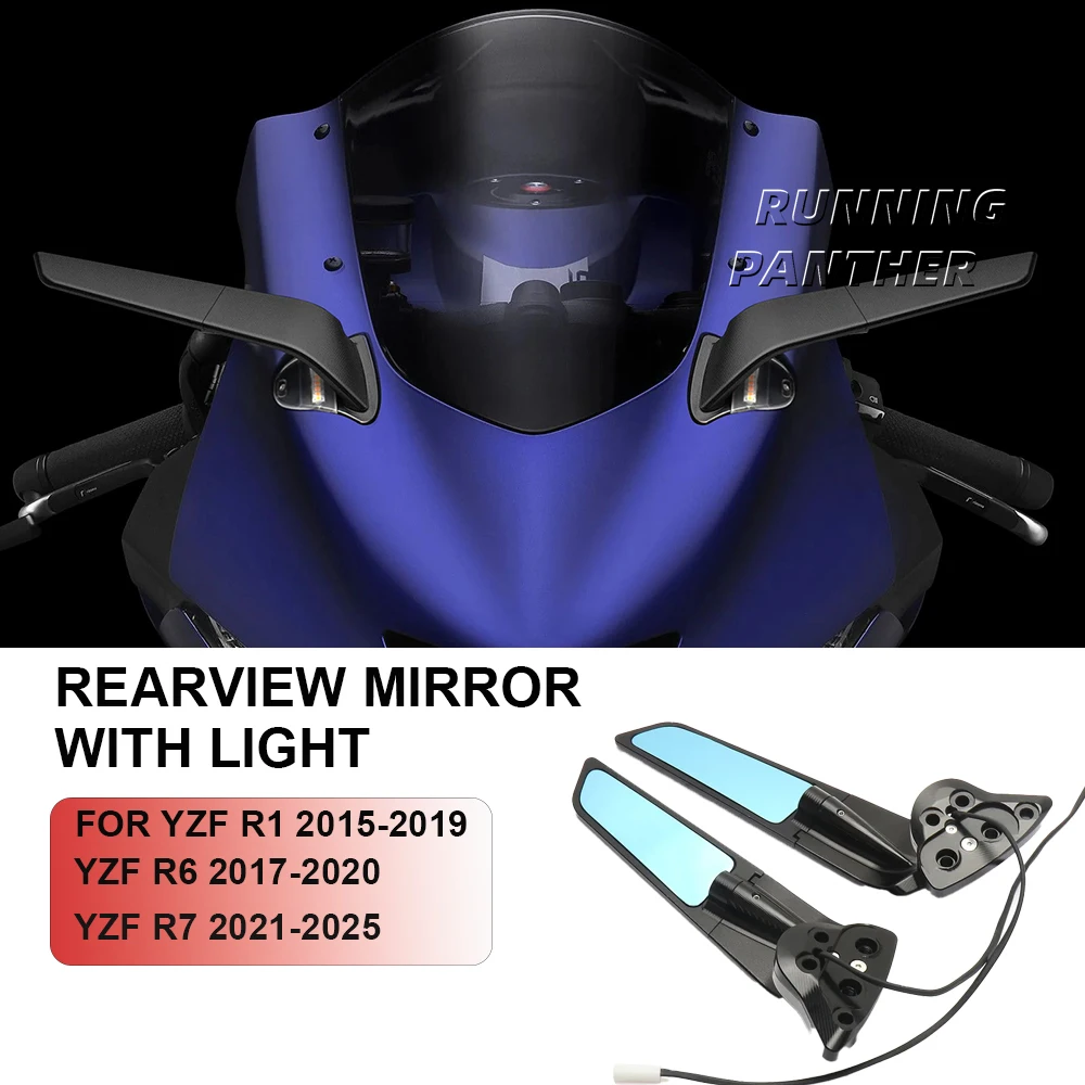 NEW Motorcycle Accessories Mirror Wind Adjustable Rotating Rearview Mirror With Light For YAMAHA YZF R7 2021-2025 YZF R6 YZF R1
NEW Motorcycle Accessories Mirror Wind Adjustable Rotating Rearview Mirror With Light For YAMAHA YZF R7 2021-2025 YZF R6 YZF R1