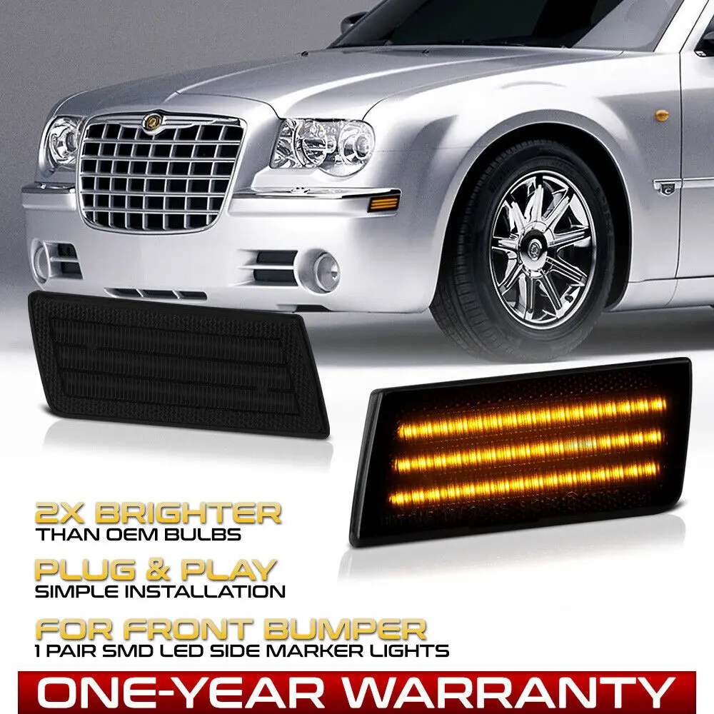Front Bumper LED Strip Side Marker Light Parking Lamp For 05-14 Chrysler 300 SET
Front Bumper LED Strip Side Marker Light Parking Lamp For 05-14 Chrysler 300 SET