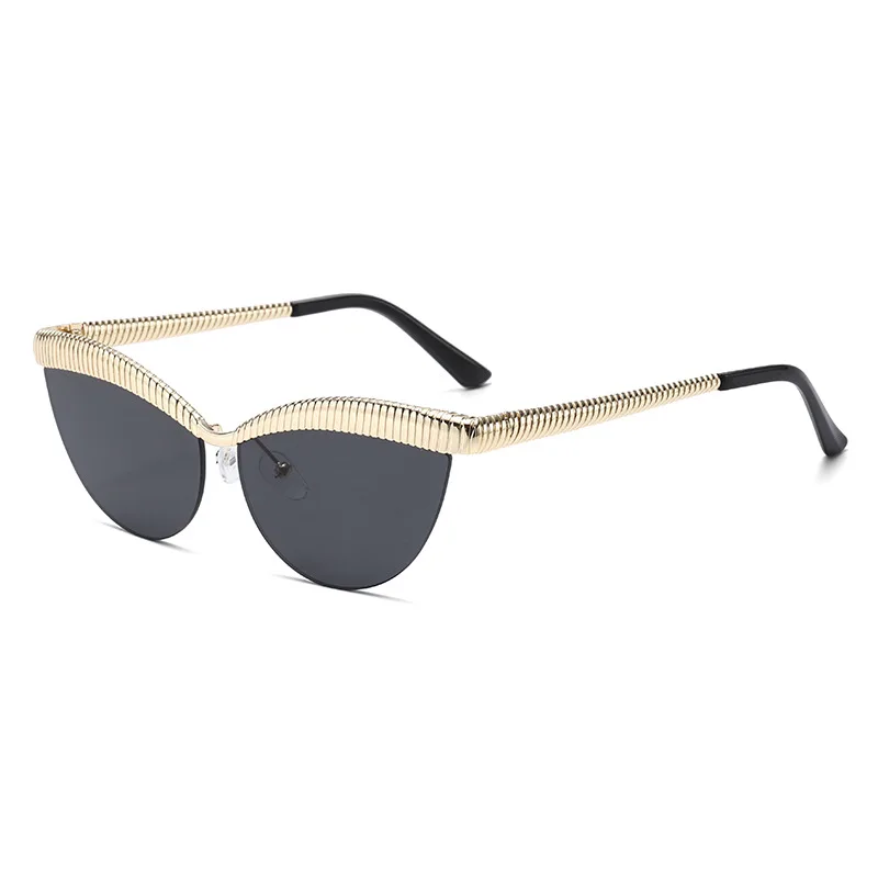European American New Browline Sunglasses Half Rim Metal Bow Cat Eye Sun Glasses Unisex UV400 Striped Alloy Shades
European American New Browline Sunglasses Half Rim Metal Bow Cat Eye Sun Glasses Unisex UV400 Striped Alloy Shades