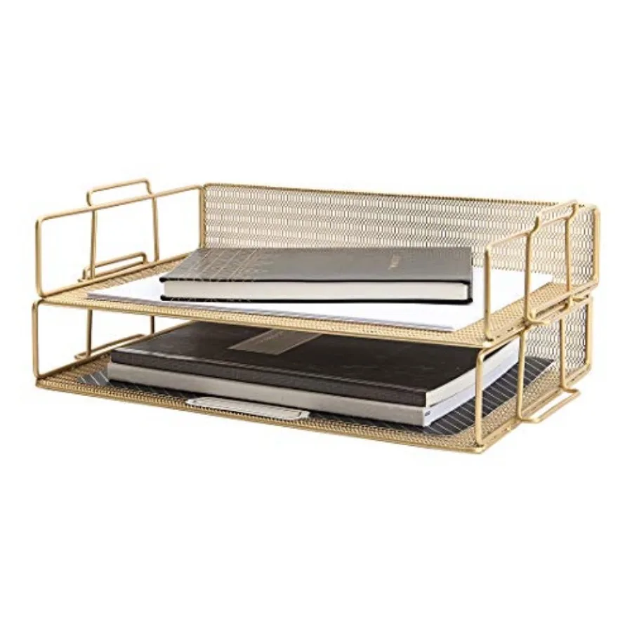 Paper Tray Stackable Mesh Set of 2 Stackable File Trays for Desk Organization Tiered Desk Organizer with Metal Letter Trays
Paper Tray Stackable Mesh Set of 2 Stackable File Trays for Desk Organization Tiered Desk Organizer with Metal Letter Trays