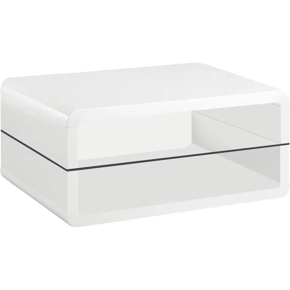 er Home urnishings - Elana - Engineered Wood and Glass - Recular Coee Table with Storage Shel, Curved Edges and High-Gloss inish
er Home urnishings - Elana - Engineered Wood and Glass - Recular Coee Table with Storage Shel, Curved Edges and High-Gloss inish