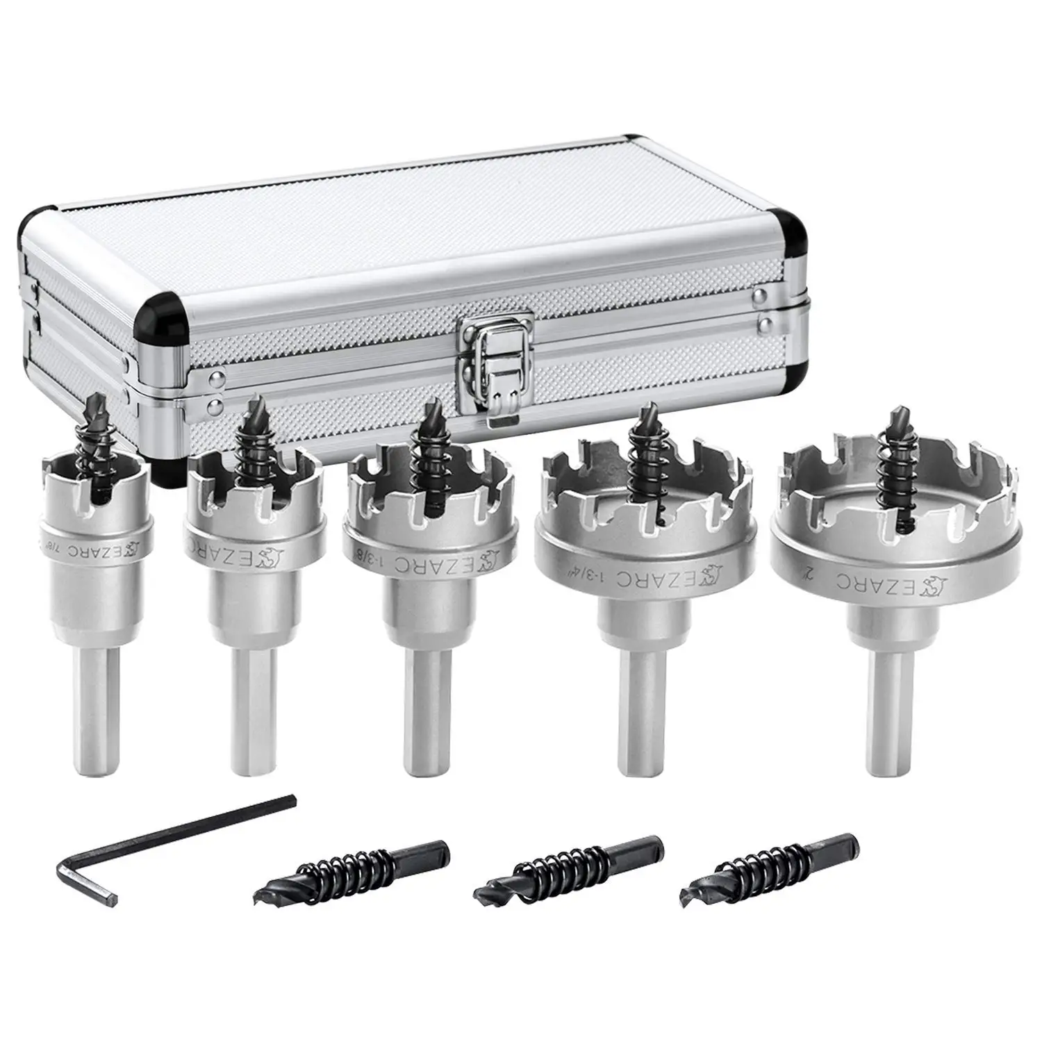 5-Piece Carbide Tipped Hole Saw Kit for Hard Metal, Stainless Steel, Iron, Aluminum - Long-Lasting Drill Cutter Set
5-Piece Carbide Tipped Hole Saw Kit for Hard Metal, Stainless Steel, Iron, Aluminum - Long-Lasting Drill Cutter Set