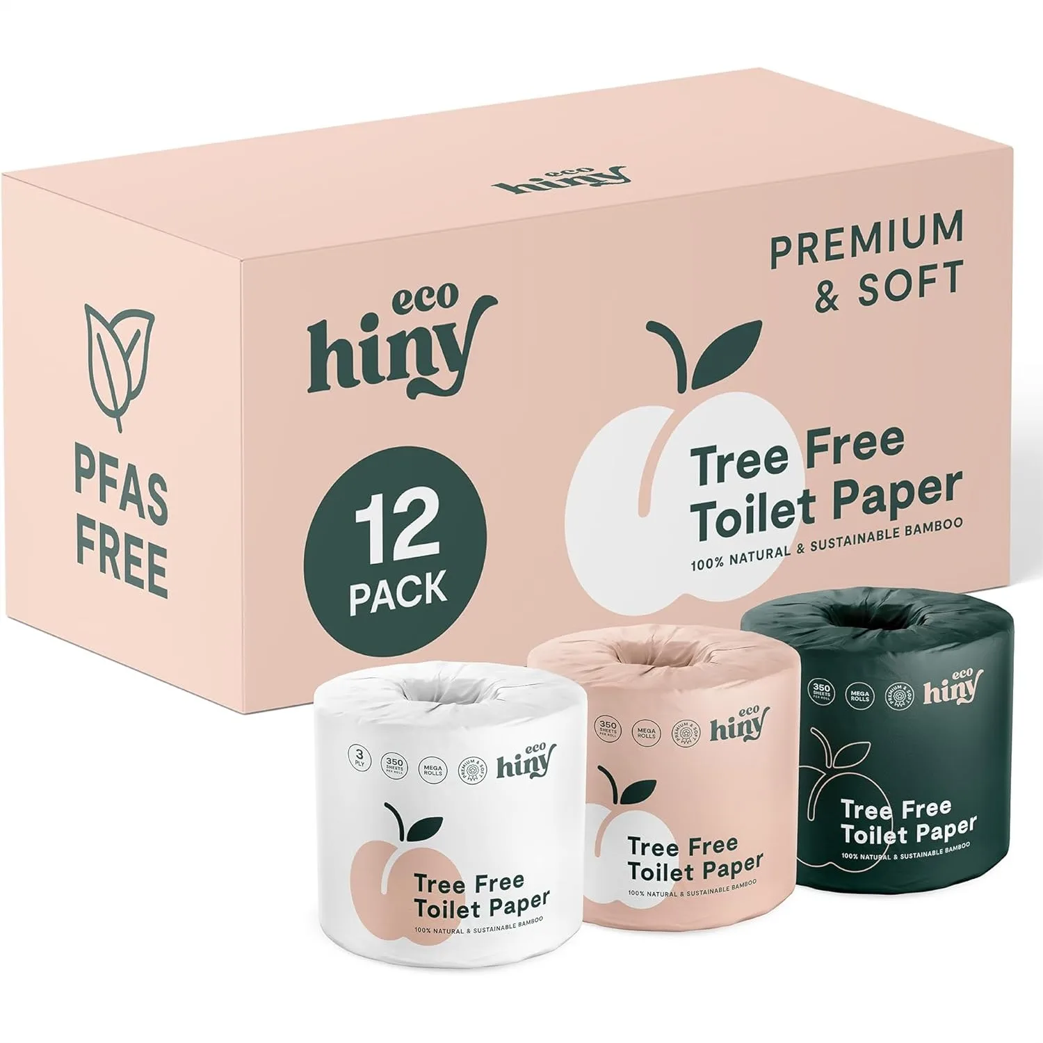 Soft 3 Ply Bamboo Toilet Paper 12 Mega Rolls 350 Sheets per Roll Septic Safe Plastic Free
Soft 3 Ply Bamboo Toilet Paper 12 Mega Rolls 350 Sheets per Roll Septic Safe Plastic Free