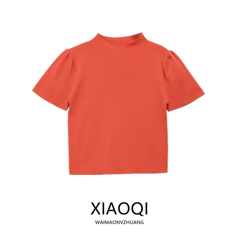 Spring Summer 2026 New Women's round Neck Bubble Short Sleeve Casual Knitted Top Commute Style Simple Design Chinese Production
Spring Summer 2026 New Women's round Neck Bubble Short Sleeve Casual Knitted Top Commute Style Simple Design Chinese Production