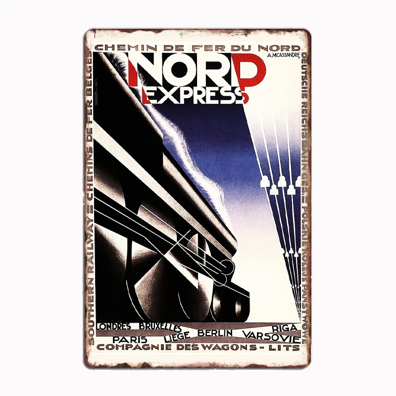 NORD EXPRESS Vintage Railway Poster Metal Sign Club Indoor Room Decor Custom Tin Home Wall Decor
NORD EXPRESS Vintage Railway Poster Metal Sign Club Indoor Room Decor Custom Tin Home Wall Decor