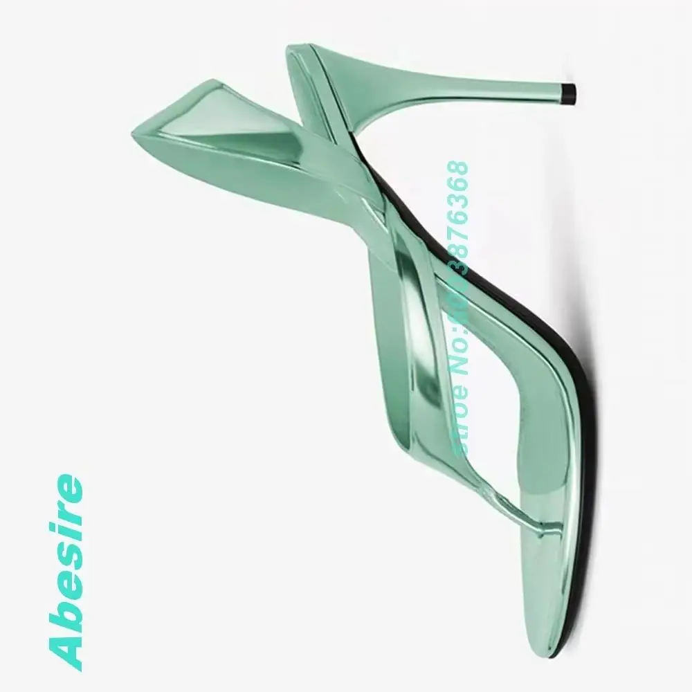 Clip Toe Stiletto Heels Slip-On Women's Slippers Mint Green Metallic Faux Leather Mulesy2K Daily Party Nightclub Shoes
Clip Toe Stiletto Heels Slip-On Women's Slippers Mint Green Metallic Faux Leather Mulesy2K Daily Party Nightclub Shoes