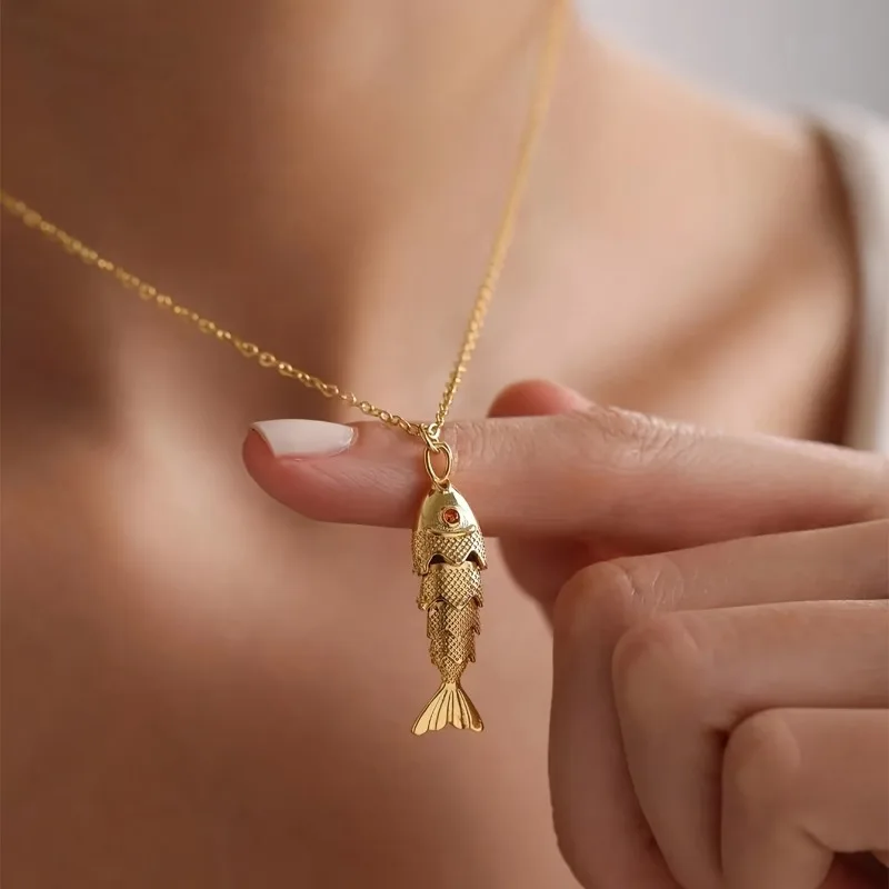 Elegant Movable Small Fish Necklace for Women Stainless Steel Collarbone Chain Personalized Pendant Cute Luxury Jewelry Gift
Elegant Movable Small Fish Necklace for Women Stainless Steel Collarbone Chain Personalized Pendant Cute Luxury Jewelry Gift