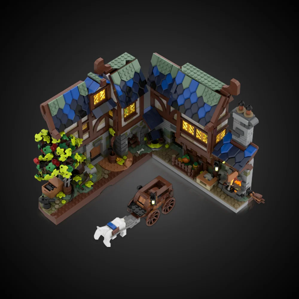 MOC Medieval Blacksmith Nook Building Blocks Model Medieval Tribe Architecture Street View Bricks Assembly Toys Children Gifts
MOC Medieval Blacksmith Nook Building Blocks Model Medieval Tribe Architecture Street View Bricks Assembly Toys Children Gifts