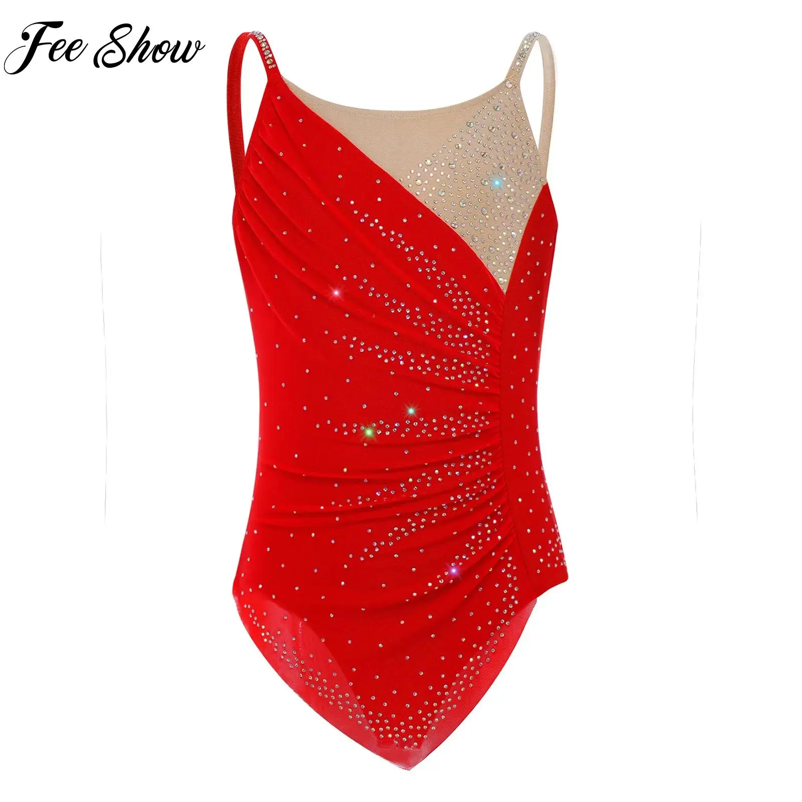 Kids Girls Rhythmic Gymnastics Bodysuit Sleeveless Spaghetti Straps Sparkling Rhinestones Leotard Jazz Figure Skating Dance Wear
Kids Girls Rhythmic Gymnastics Bodysuit Sleeveless Spaghetti Straps Sparkling Rhinestones Leotard Jazz Figure Skating Dance Wear