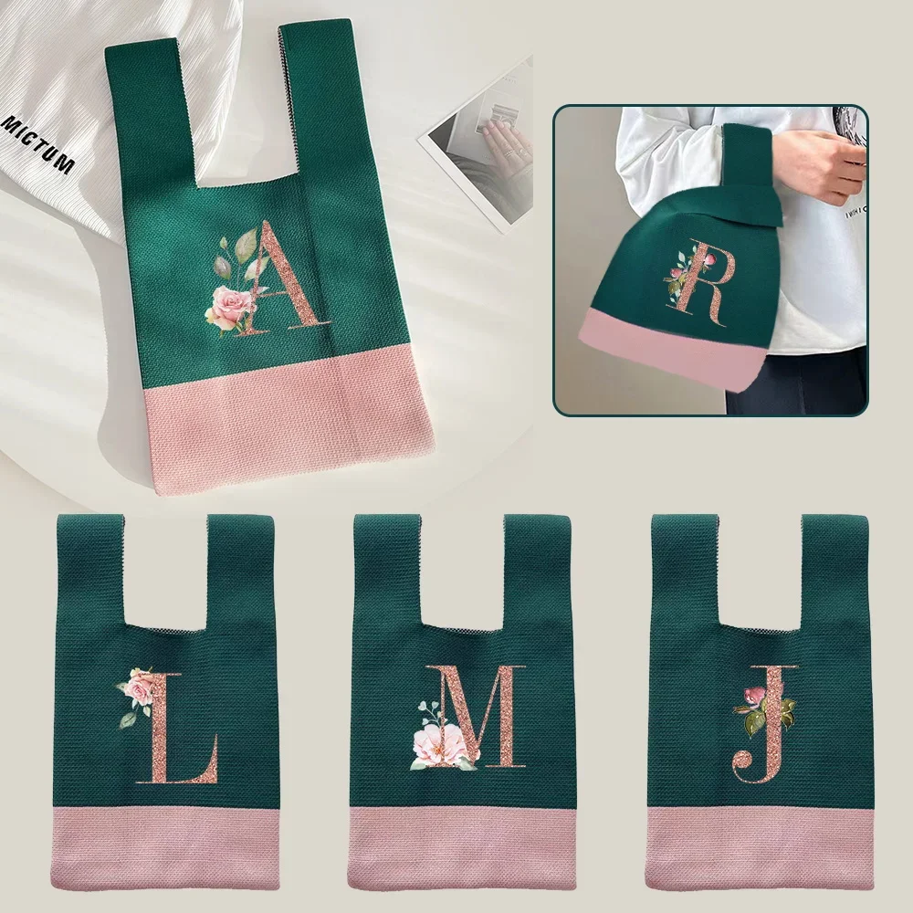 Wrist Tote Bags Knit Handbag Woven Knot Storage Bag Pouch Portable Purse Large Capacity Handbags Rose Gold Printed Series
Wrist Tote Bags Knit Handbag Woven Knot Storage Bag Pouch Portable Purse Large Capacity Handbags Rose Gold Printed Series