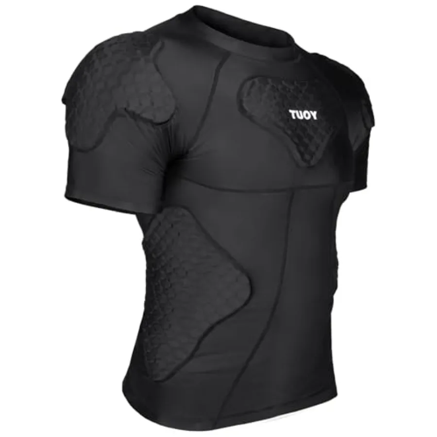Men's Padded Shirt Football Chest Rib Protector Heart Sternum Guard Compression Shirt with Shoulder Back Rib Pads for Adult Foo
Men's Padded Shirt Football Chest Rib Protector Heart Sternum Guard Compression Shirt with Shoulder Back Rib Pads for Adult Foo