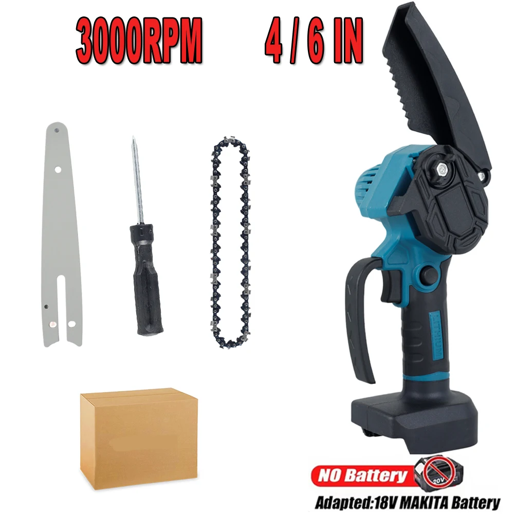 4/6 inch Cordless Electric Chain Saw Handheld Electric Orchard Floral Pruning Shears Cordless Logger For Makita 18V Battery
4/6 inch Cordless Electric Chain Saw Handheld Electric Orchard Floral Pruning Shears Cordless Logger For Makita 18V Battery