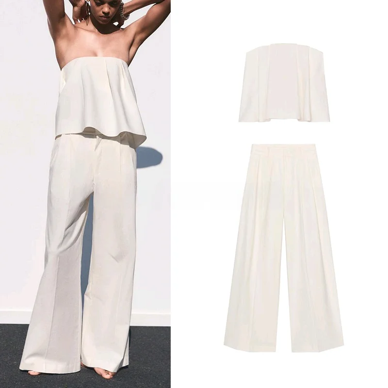 High Waist Loose Casual Pants Double Pleat Simple Top 605 Svel Long Pants Spring Faion Set for Women
High Waist Loose Casual Pants Double Pleat Simple Top 605 Svel Long Pants Spring Faion Set for Women