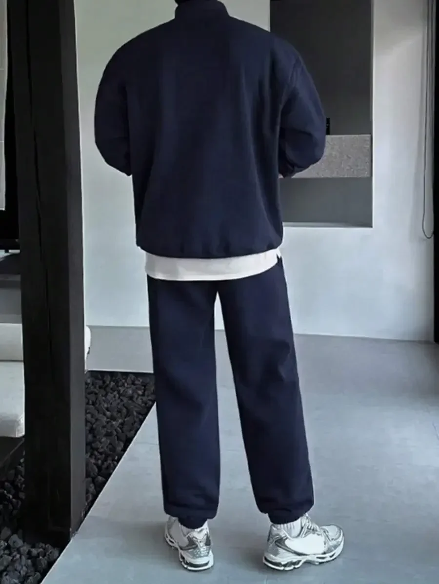 Mens Solid Blue Quarter Zip Sweatshirt Set Autumn Casual Tracksuit
Mens Solid Blue Quarter Zip Sweatshirt Set Autumn Casual Tracksuit