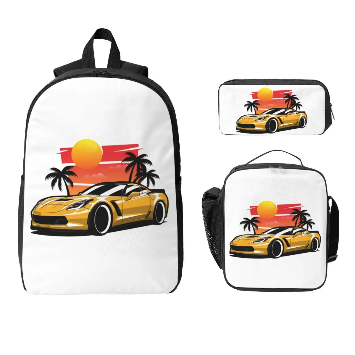 Yellow Corvette Z06 Sunset Palms Backpack Student BookBag School Bag Computer Shoulder Bags 3ps Insulated Lunch Bag Pencil Case
Yellow Corvette Z06 Sunset Palms Backpack Student BookBag School Bag Computer Shoulder Bags 3ps Insulated Lunch Bag Pencil Case