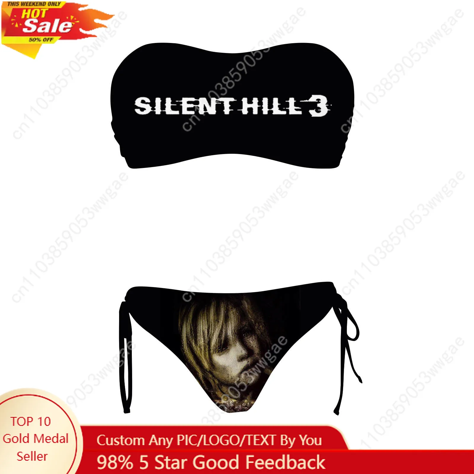 Silent Hill 3 Swimsuit Women Drawstring Two Piece Set Bathing Suit Personalized Swimwear Pool Beach Bikini Customized Beachwears
Silent Hill 3 Swimsuit Women Drawstring Two Piece Set Bathing Suit Personalized Swimwear Pool Beach Bikini Customized Beachwears
