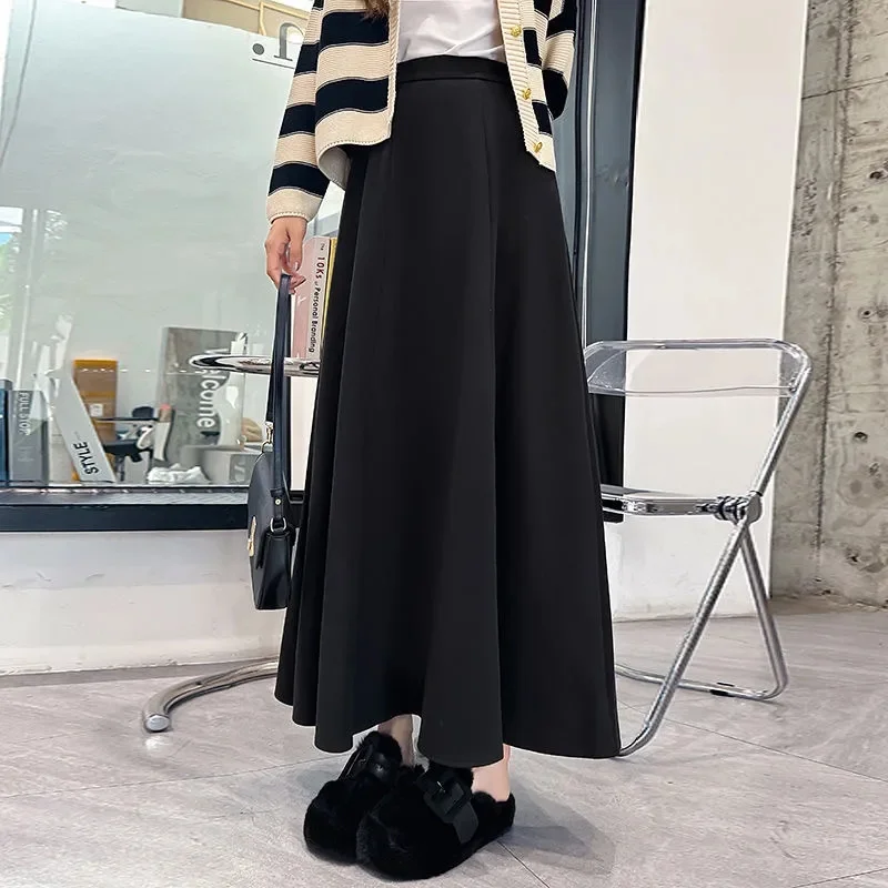 Lady Fashion High-end Blend A-line Skirts Retro Women Solid Color Wool Skirt Autumn Femme High Waist Patchwork Woolen Maxi Skirt
Lady Fashion High-end Blend A-line Skirts Retro Women Solid Color Wool Skirt Autumn Femme High Waist Patchwork Woolen Maxi Skirt