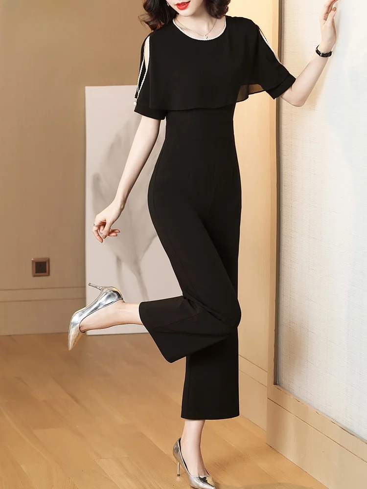 Summer New Faion Slimming oulder Bared Chiffon Pantsuit Women ort Sve Casual Nine Points Wide Leg Onesie
Summer New Faion Slimming oulder Bared Chiffon Pantsuit Women ort Sve Casual Nine Points Wide Leg Onesie