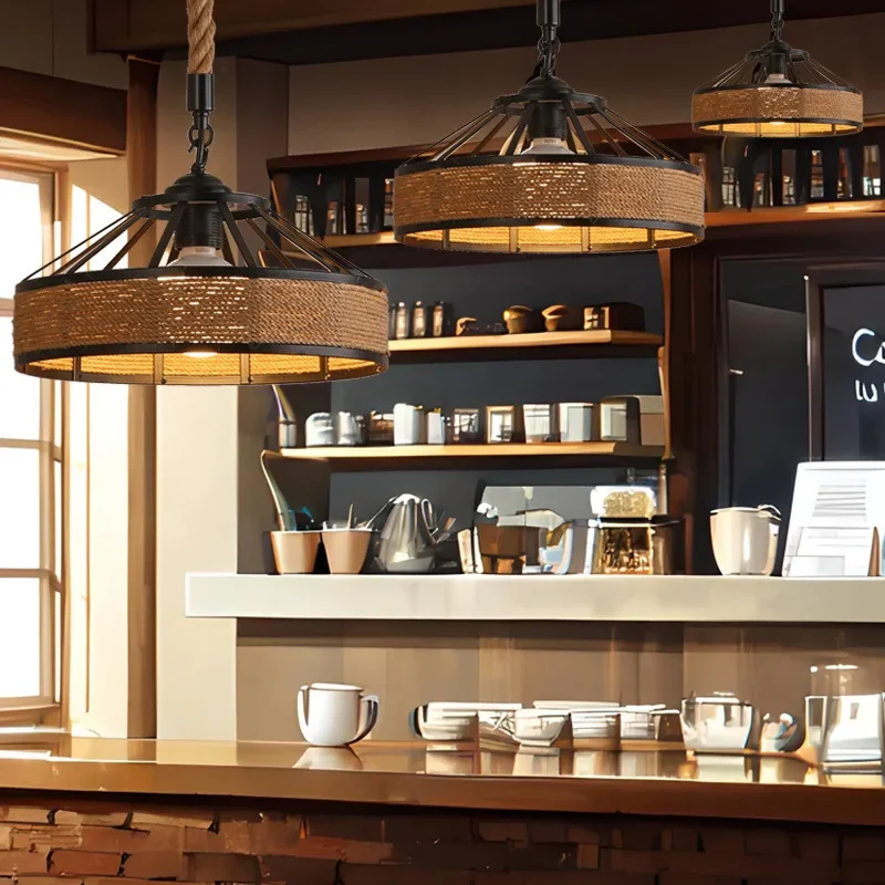Vintage Hemp Rope Pendant Light Industrial Wind LED Hanging Lamp Creative Edison Bulb Dia 30cm Restaurant Home Decor Lighting
Vintage Hemp Rope Pendant Light Industrial Wind LED Hanging Lamp Creative Edison Bulb Dia 30cm Restaurant Home Decor Lighting