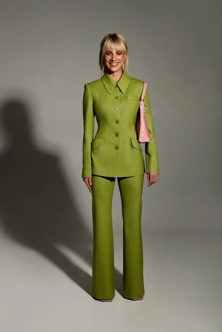 Fashion Green Spring Women Suit Set 2 Pcs Blazer+Pants Trousers Cotton Formal Office Lady Jacket Customized Wedding Guest Coat
Fashion Green Spring Women Suit Set 2 Pcs Blazer+Pants Trousers Cotton Formal Office Lady Jacket Customized Wedding Guest Coat