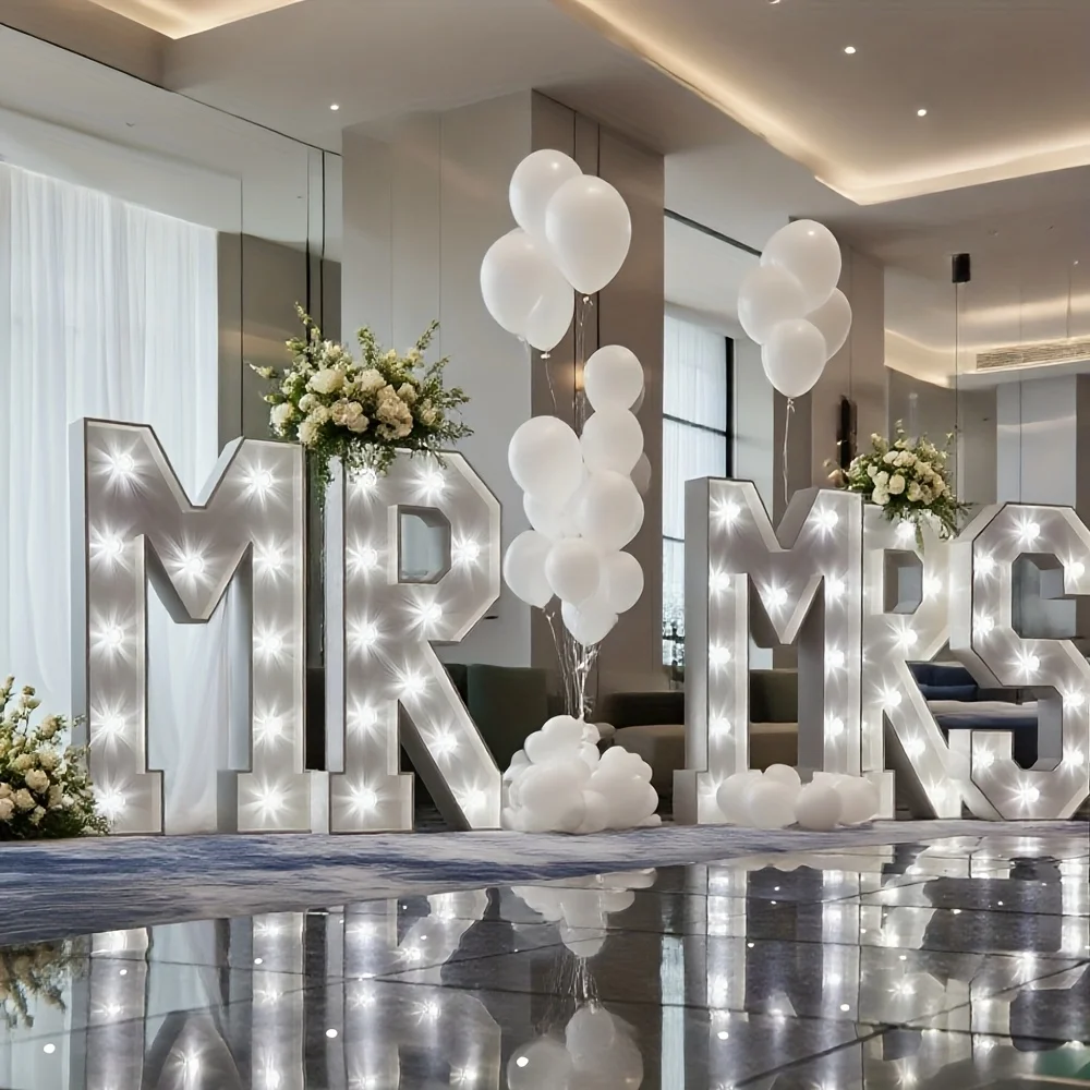 Weddings Party Deco Combination MR&MRS NAME Wedding Cool White Lights Marquee Letters (4ft) - Easy-Setup Backdrop Decor with Coo
Weddings Party Deco Combination MR&MRS NAME Wedding Cool White Lights Marquee Letters (4ft) - Easy-Setup Backdrop Decor with Coo