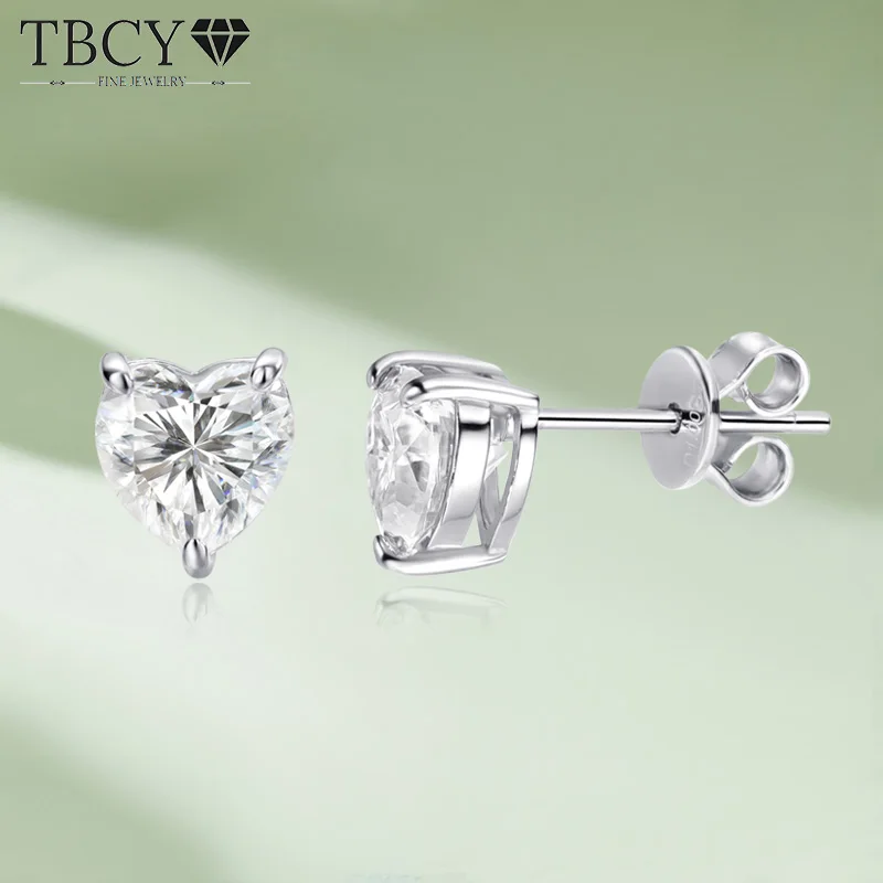 TBCYD 1/2/4CT D Color Heart Cut Moissanite Stud Earrings For Women GRA Certified S925 Silver Ear Studs Wedding Party Jewerly
TBCYD 1/2/4CT D Color Heart Cut Moissanite Stud Earrings For Women GRA Certified S925 Silver Ear Studs Wedding Party Jewerly