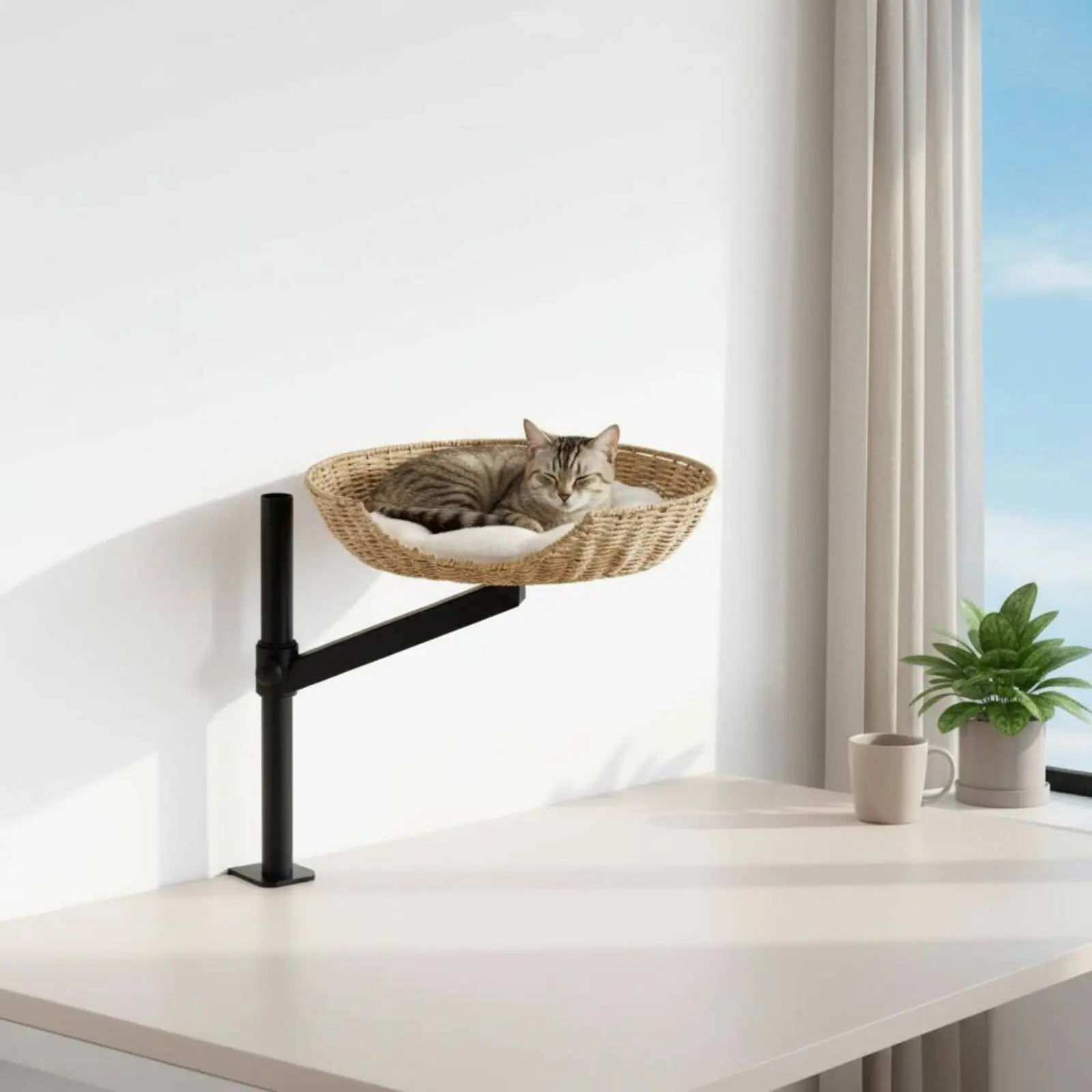 Desktop Feline Bed Adjustable Height Rotating Feline Bed Stand Pet Furniture Space-Saving 360° Rotation for Cats, Tabletop
Desktop Feline Bed Adjustable Height Rotating Feline Bed Stand Pet Furniture Space-Saving 360° Rotation for Cats, Tabletop