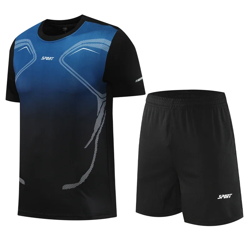 Tracksuit Man Lightweight Breathable Sport Suits Summer Outdoor Running Suits Badminton Gym Fitness T Shirt and Shorts Set
Tracksuit Man Lightweight Breathable Sport Suits Summer Outdoor Running Suits Badminton Gym Fitness T Shirt and Shorts Set