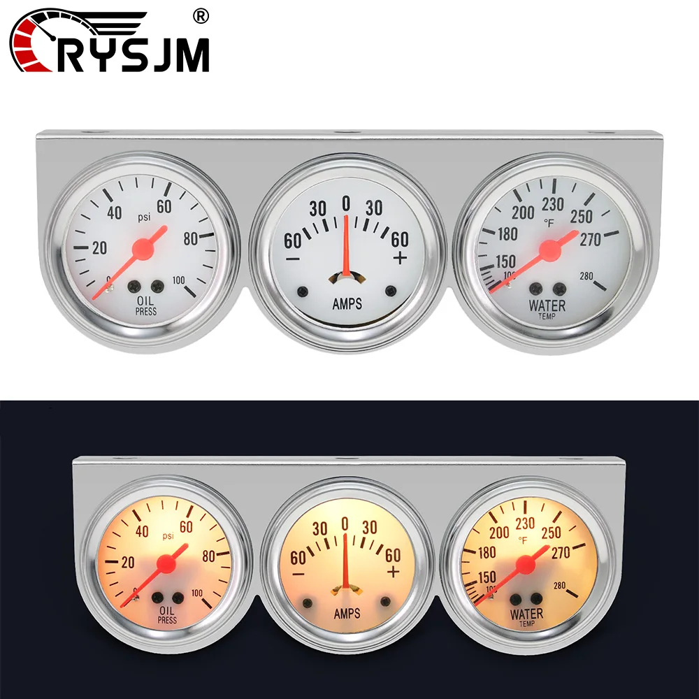 * Тройной настольный манометр масла + амперметр + датчик температуры воды с датчиком температуры для бензина автомобиля 12 В, манометр 3 в 1
* Тройной настольный манометр масла + амперметр + датчик температуры воды с датчиком температуры для бензина автомобиля 12 В, манометр 3 в 1