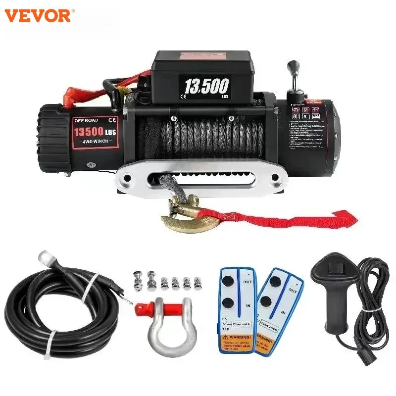 VEVOR 13500 LBS 12V Electric Winch Synthetic Tow Rope Winch 24M/92FT Lifting Hoist for 4X4 Car Trailer ATV Truck Off Road Boat
VEVOR 13500 LBS 12V Electric Winch Synthetic Tow Rope Winch 24M/92FT Lifting Hoist for 4X4 Car Trailer ATV Truck Off Road Boat