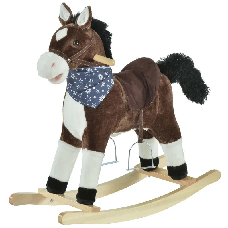 Plush Cowboy Rocking Horse, Wooden Ride-On with Realistic Sounds, Wild West Fun, Brown, for 3-6 Years
Plush Cowboy Rocking Horse, Wooden Ride-On with Realistic Sounds, Wild West Fun, Brown, for 3-6 Years