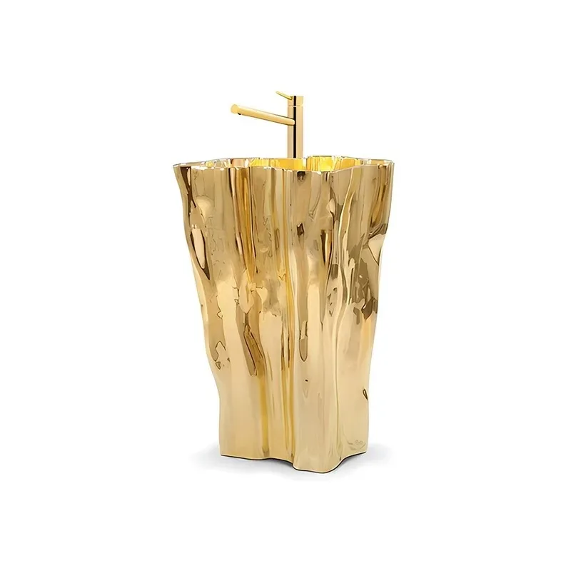 Stainless steel light luxury art washbasin column washbasin
Stainless steel light luxury art washbasin column washbasin