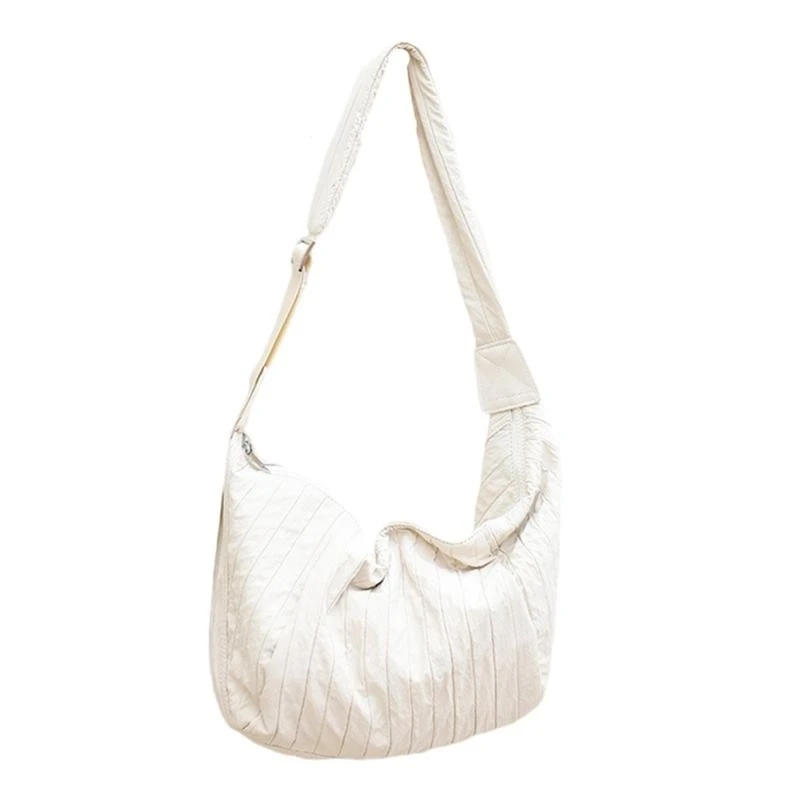 Women Casual Large Capacity Pleated Canvas Shoulder Bag Zippered Crossbody Bag
Women Casual Large Capacity Pleated Canvas Shoulder Bag Zippered Crossbody Bag