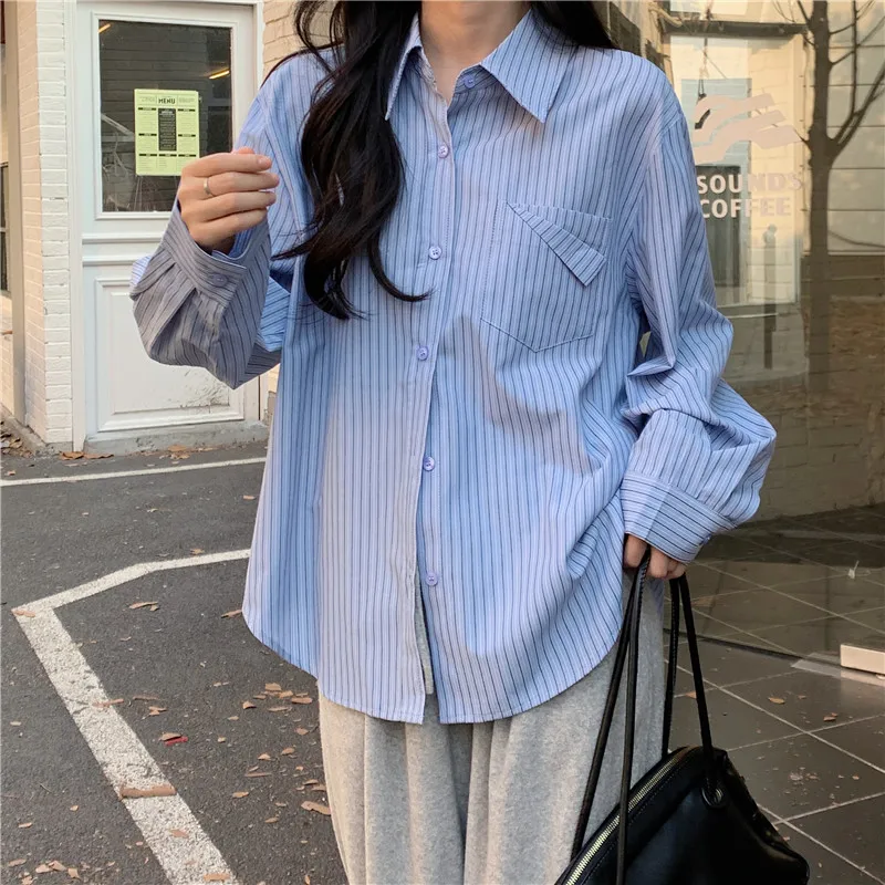 MiiiiX Office Lady Elegant Striped Long-sleeved Shirt Women Blouse 2024 Autumn Loose Design Simple Versatile Top Female Clothes
MiiiiX Office Lady Elegant Striped Long-sleeved Shirt Women Blouse 2024 Autumn Loose Design Simple Versatile Top Female Clothes