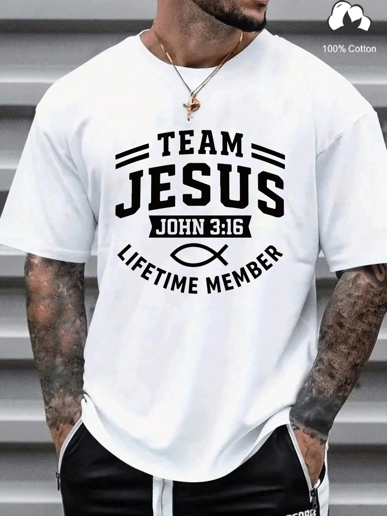 TEAM JESUS JOHN 316 Printed Round Neck Short Sleeved Shirt Trendy Brand Fashion Unique Design Outdoor Street
TEAM JESUS JOHN 316 Printed Round Neck Short Sleeved Shirt Trendy Brand Fashion Unique Design Outdoor Street