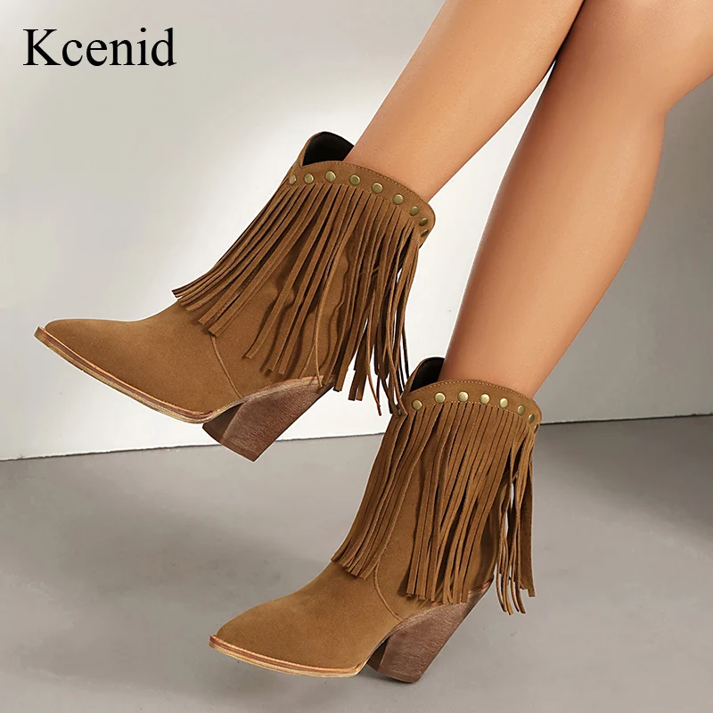 Kcenid/женские ботильоны, осенне-зимняя обувь, туфли на толстом высоком каблуке в стиле ретро с острым носком и бахромой, большие размеры 43, новинка в западном стиле
Kcenid/женские ботильоны, осенне-зимняя обувь, туфли на толстом высоком каблуке в стиле ретро с острым носком и бахромой, большие размеры 43, новинка в западном стиле
