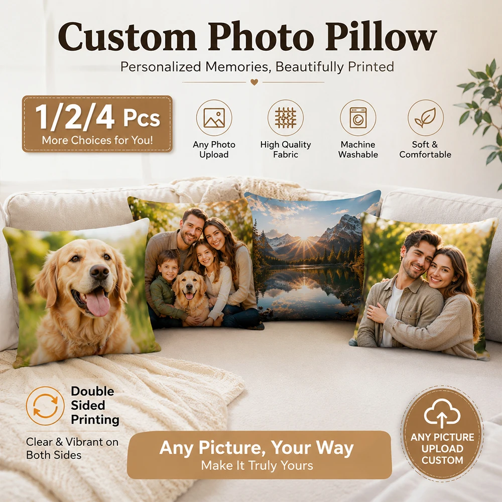 1/2/4Pcs Custom Photo Pillowcase Double Sided Soft Polyester Cushion Cover Picture Personalized Gifts Family Friend Home Decor
1/2/4Pcs Custom Photo Pillowcase Double Sided Soft Polyester Cushion Cover Picture Personalized Gifts Family Friend Home Decor