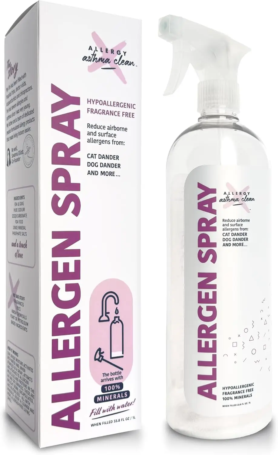 Allergen Neutralizing Spray for Pets, Dust & More, 33oz
Allergen Neutralizing Spray for Pets, Dust & More, 33oz