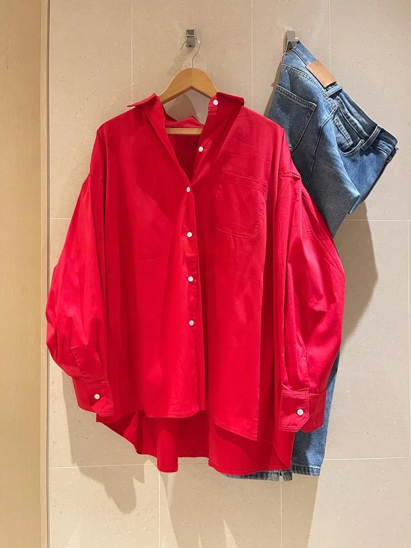 KOGIRL, красный, повседневный, женский, свободный, удобный, средней длины, хлопковый, с длинным воротником све, дышащий, приятный для кожи
KOGIRL, красный, повседневный, женский, свободный, удобный, средней длины, хлопковый, с длинным воротником све, дышащий, приятный для кожи