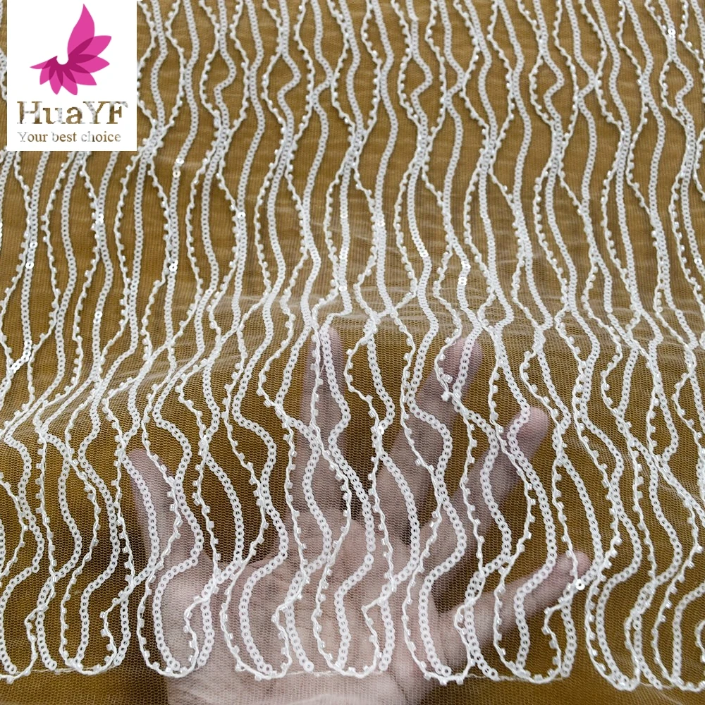 Simple French White Wedding Bridal Cheap Sequins Lace Dress Fabric 5 Yards HY1438-4
Simple French White Wedding Bridal Cheap Sequins Lace Dress Fabric 5 Yards HY1438-4
