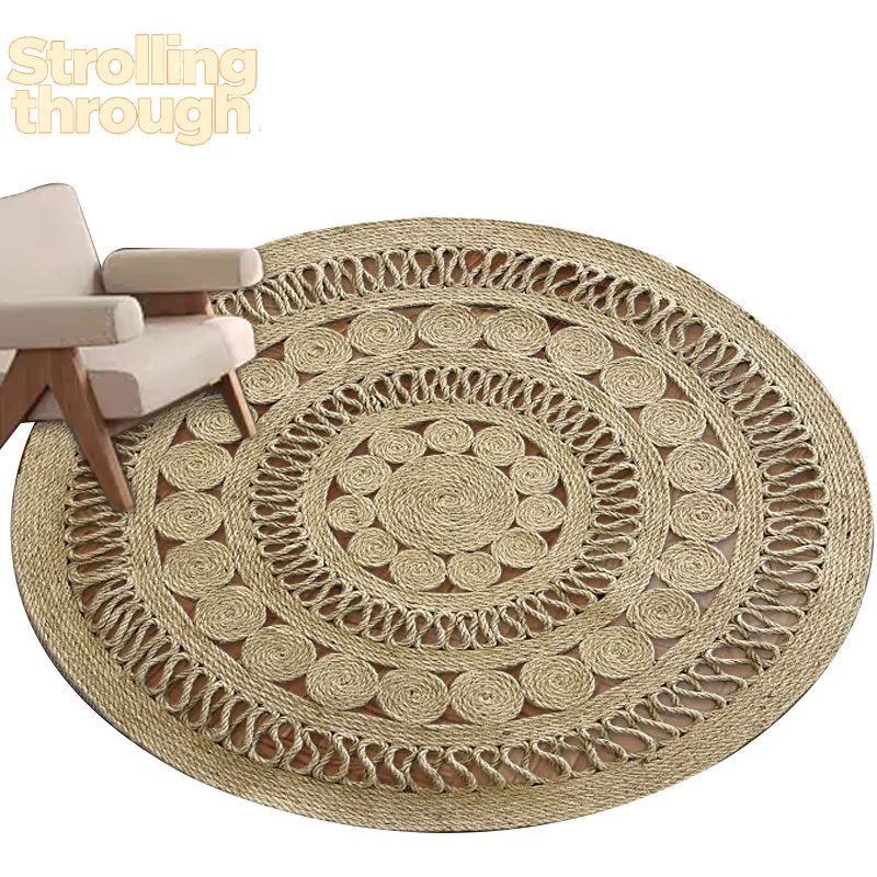 Jute woven carpet splicing floor mat living room homestay chair mat round coffee table blanket autumn and winter new simple mat
Jute woven carpet splicing floor mat living room homestay chair mat round coffee table blanket autumn and winter new simple mat