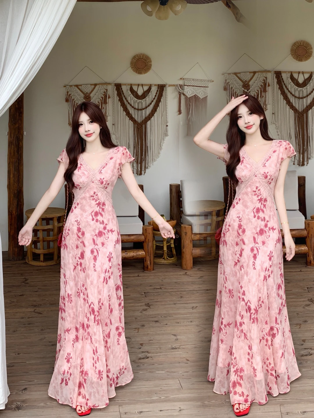 plus Size Lace Floral Print Summer Dress Atmosphere Sensation Weight Conceal Slimming Long Dress for plus Size Women
plus Size Lace Floral Print Summer Dress Atmosphere Sensation Weight Conceal Slimming Long Dress for plus Size Women